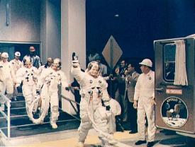 Die Apollo-11-Crew vor dem Start
